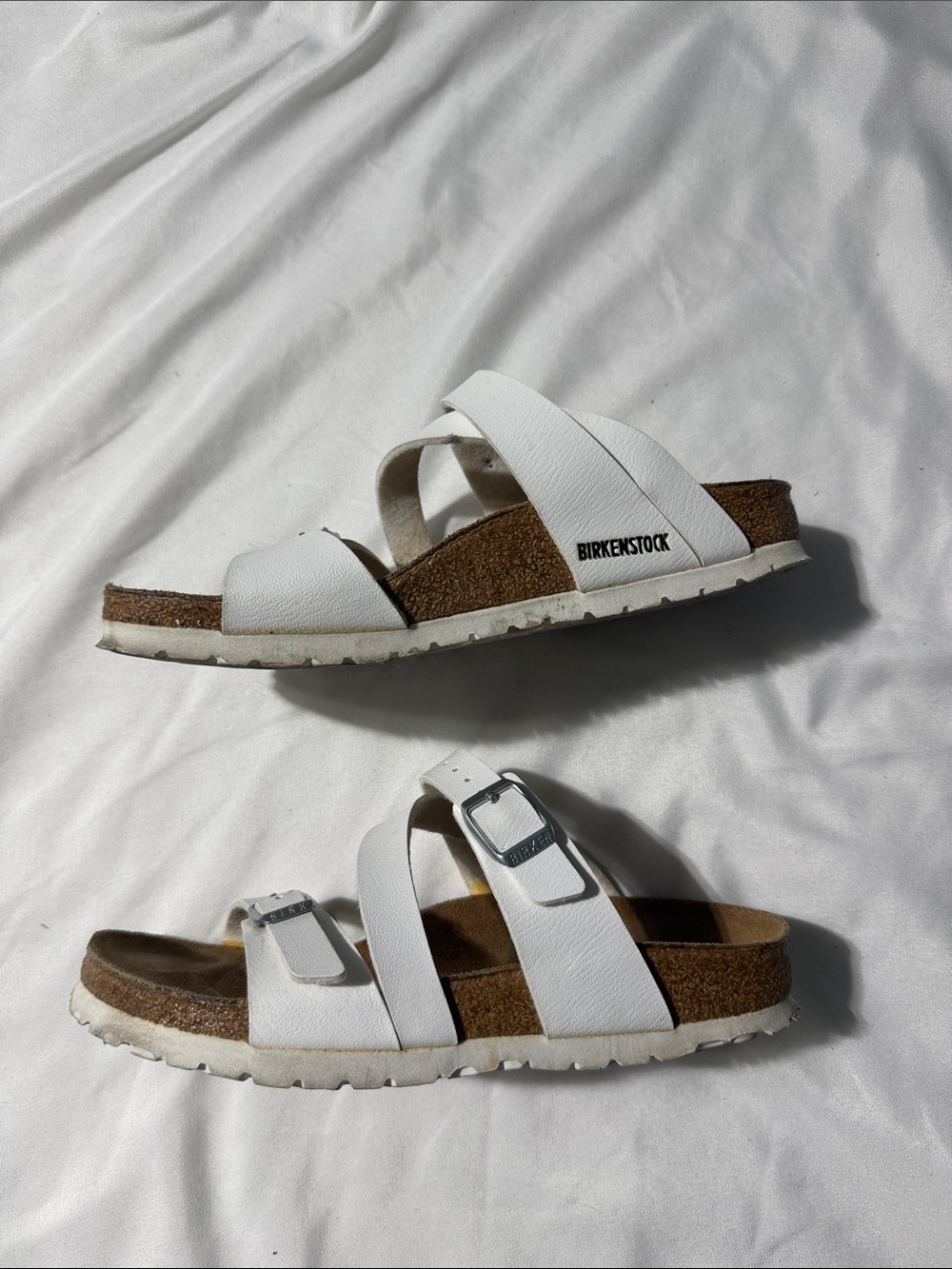 Birkenstock Yao White Birko-Flor Sandals Women’s EU35/US4-4.5 Adjustable Comfort - Picture 4 of 8